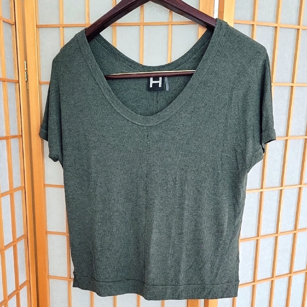 Bordeaux Green Crop Relaxed Short Sleeve T-Shirt